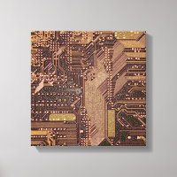 Gold Cyber Circuit Board Tech Art Electronics