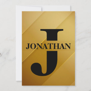 Gold Dad Initial Name Appreciation Design Holiday Card