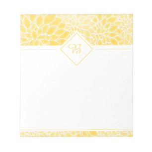 Gold dahlias notepad