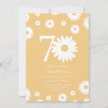 Gold Daisy 70th Birthday Invitation<br><div class="desc">🌼 Celebrate a big milestone with our 70th Daisy Birthday Invitation! 🎉 Perfect for honouring a special loved one's 70th birthday, this groovy invitation features beautiful daisies and elegant calligraphy. Personalise it with all the party details to create a memorable and unique celebration. Make this milestone birthday as special as...</div>