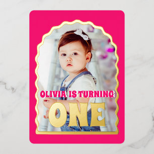 Gold Daisy ONE First Birthday Party Photo