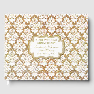 Gold Damask 50th Anniversary Custom Guest Book