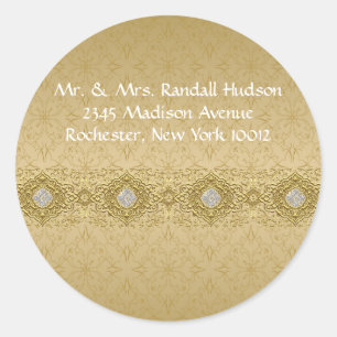 Gold Damask Address Labels