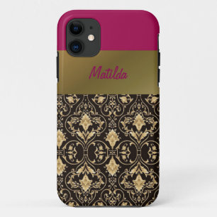 Gold damask and Red iPhone 11 Case