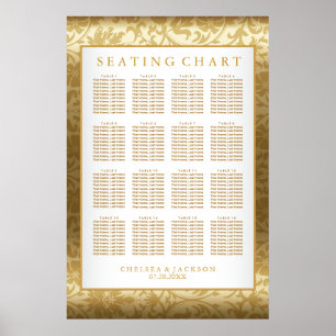 Gold Damask and White - Seating Chart