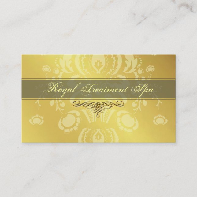 Gold Damask business cards (Front)