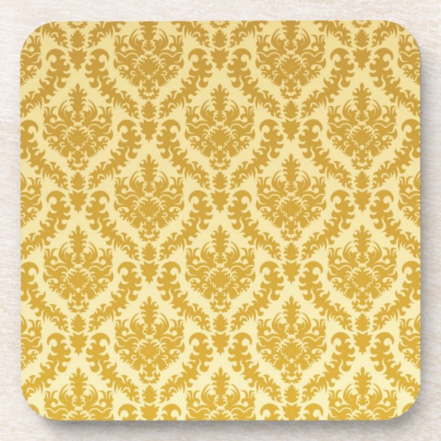 Gold damask coaster (Front)