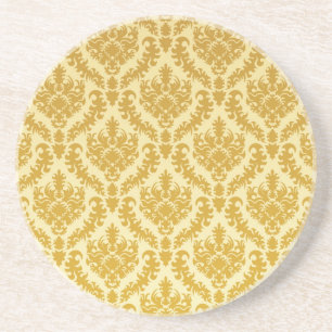 Gold damask coaster