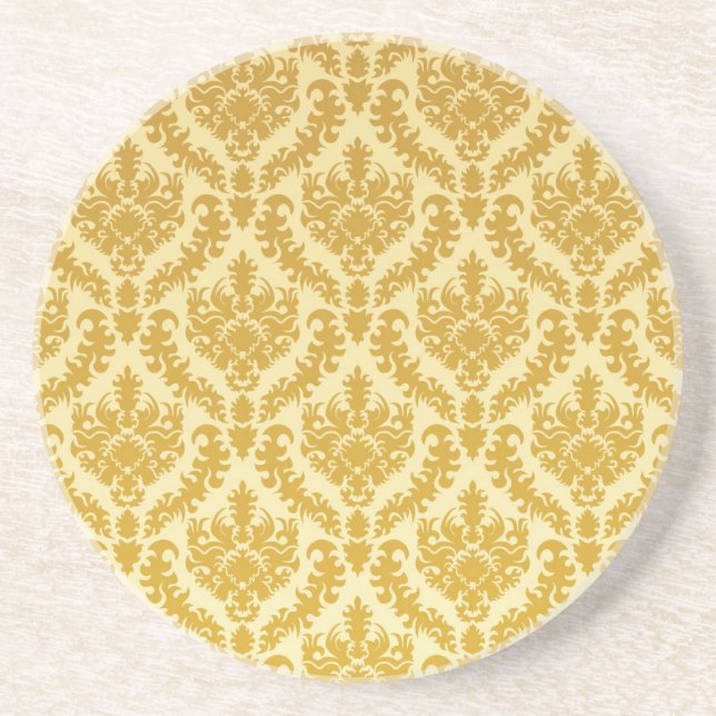 Gold damask coaster (Front)