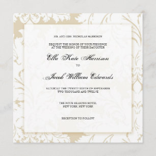 Gold Damask Collection Wedding Invitation