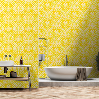 Gold Damask Colour Peel and Stick Removable Vinyl Wallpaper