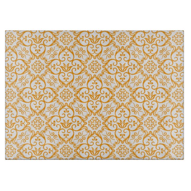 Gold Damask Cutting Board (Front)