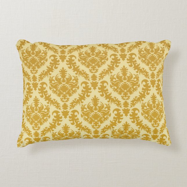 Gold damask decorative cushion (Front)