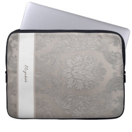 Gold Damask Electronics Bag with Initials or Name