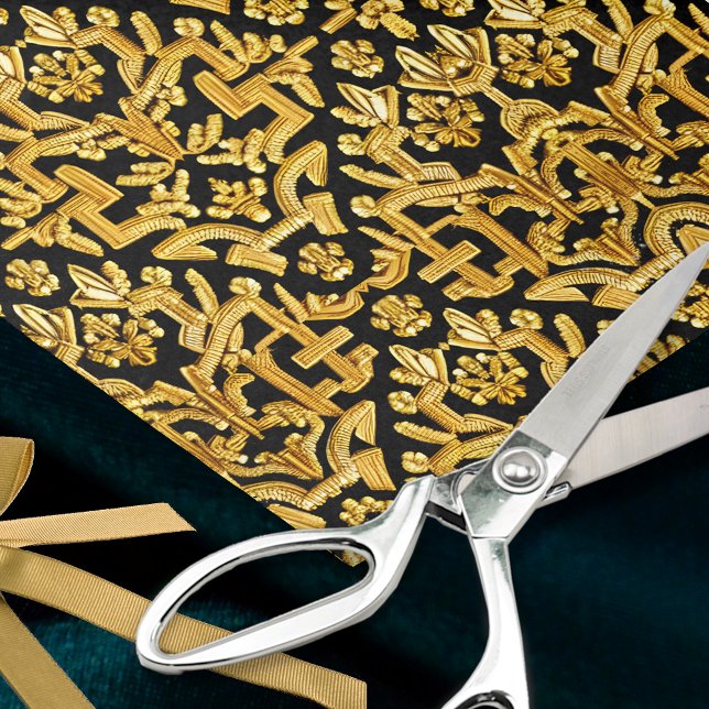 Gold Damask Embroidery - Ornate Historic Decoupage Tissue Paper (Creator Uploaded)