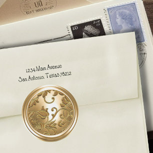 Gold Damask Envelope Seal