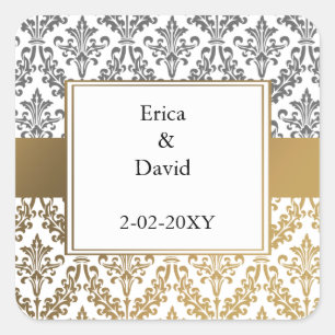 gold damask envelopes seals