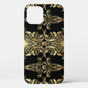 Gold Damask, Floral Arabesque Pattern. iPhone 12 Case