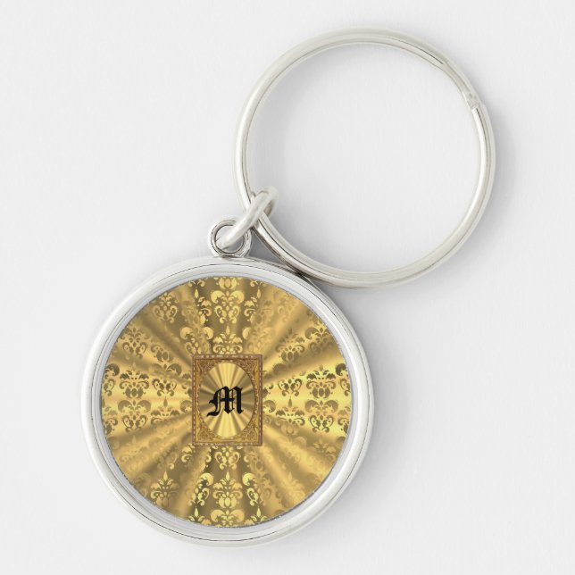 Gold damask key ring (Front)
