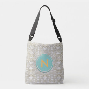 Gold Damask Monogram Crossbody Bag