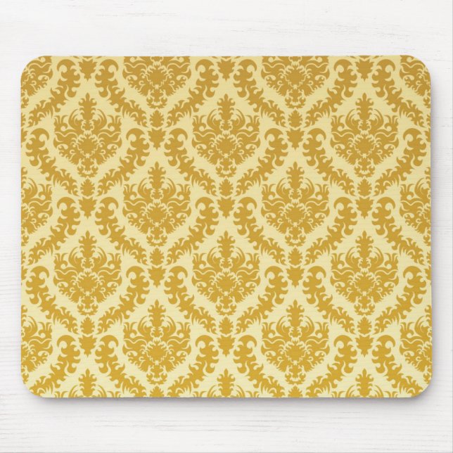Gold damask mouse mat (Front)