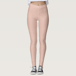 Gold Damask on Pink Leggings - Easter Yoga Pants