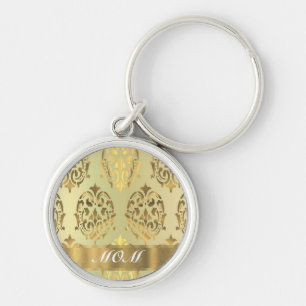 Gold damask personalised mother key ring