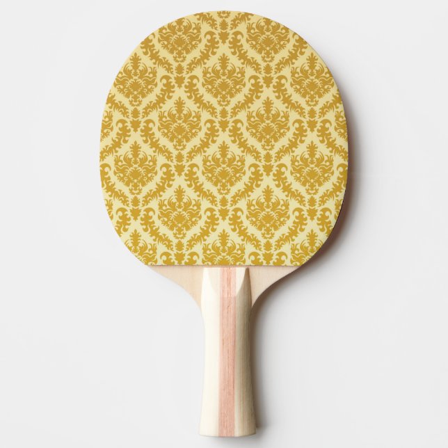 Gold damask ping pong paddle (Front)