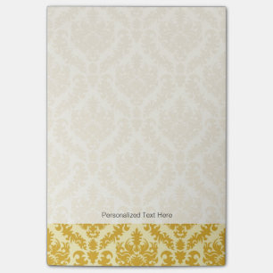Gold damask post-it notes
