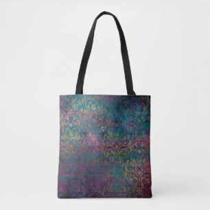 Gold Damask Purple Pink Teal Tote Bag