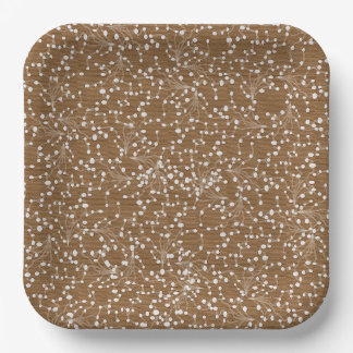 Gold Damask Square Paper Plate