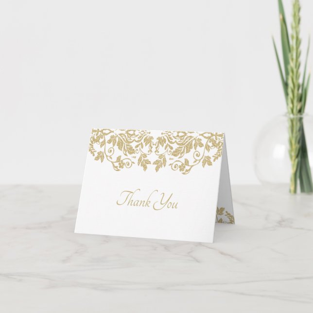 Gold Damask Thank You (Front)