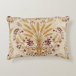 Gold Damask Vintage Floral Pattern Design Decorative Cushion