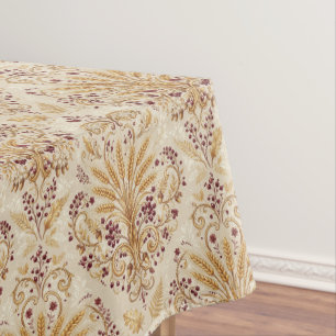 Gold Damask Vintage Floral Pattern Design Tablecloth