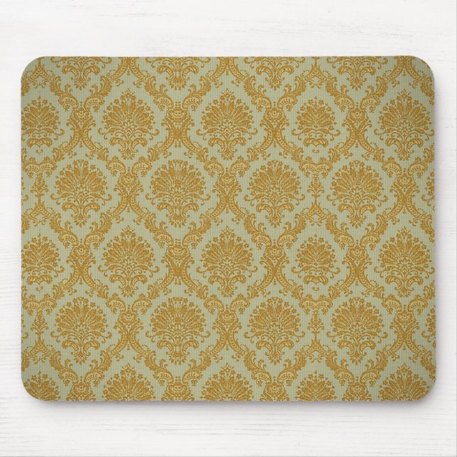 Gold Damask Wallpaper Mousepad (Front)