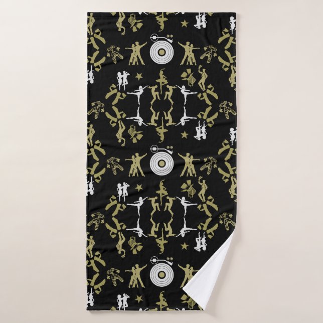 Gold Dancer Patterned Home Decor Bath Towel (Bath Towel)