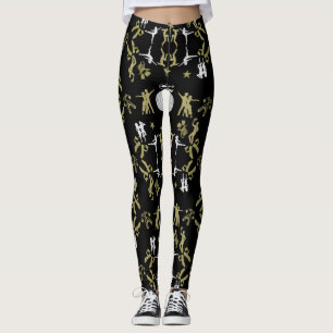 Gold Dancer Patterned Home Decor Leggings