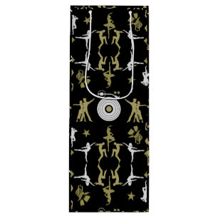 Gold Dancer Patterned Home Decor Wine Gift Bag