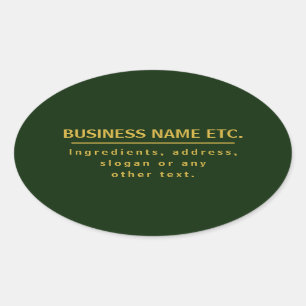 Gold & Dark Green Multi-Purpose Oval Sticker