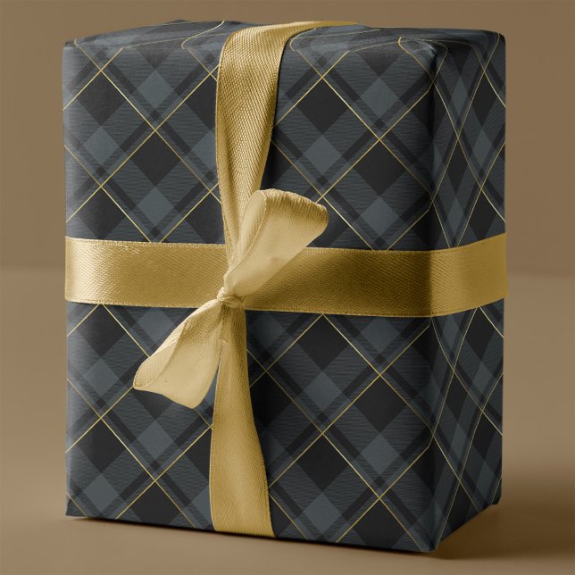 Gold & Dark Green Tartan Plaid Christmas Wrapping Paper (Creator Uploaded)