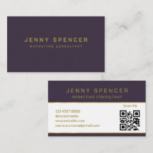 Gold dark Purple Minimalist QR Code Professional