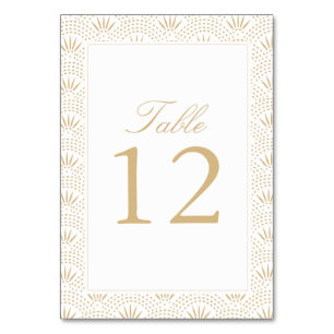 Gold Deco Seigaiha Table Number