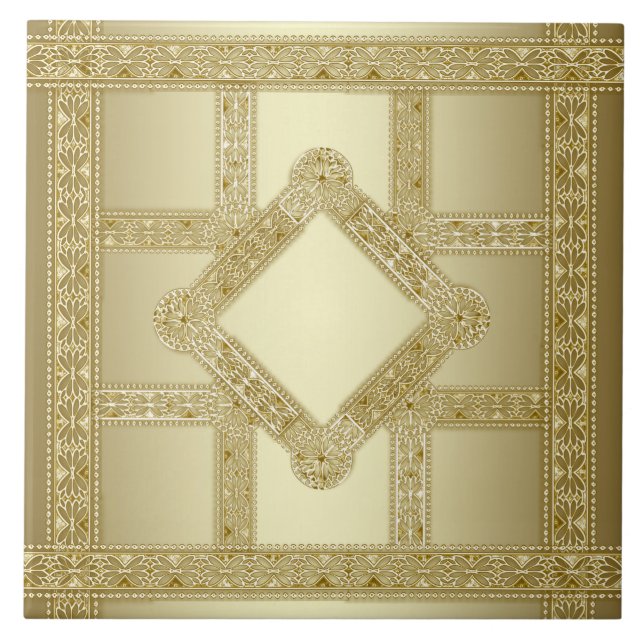 Gold Decorative Ceramic Tile (Front)
