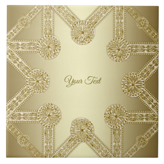 Gold Decorative Ceramic Tile (Front)