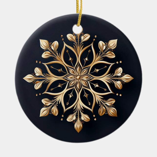 Gold Decorative Flower Ornament (Front)