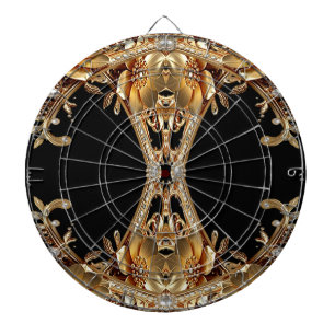 Gold Decorative Flowers Dartboard