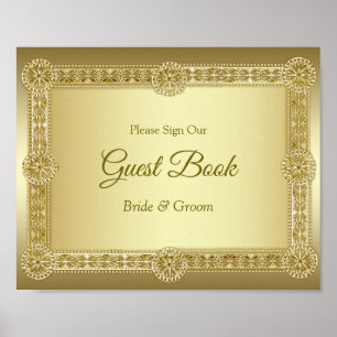 Gold Decorative Guest Book Sign