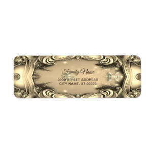 Gold Decorative Return Address Label