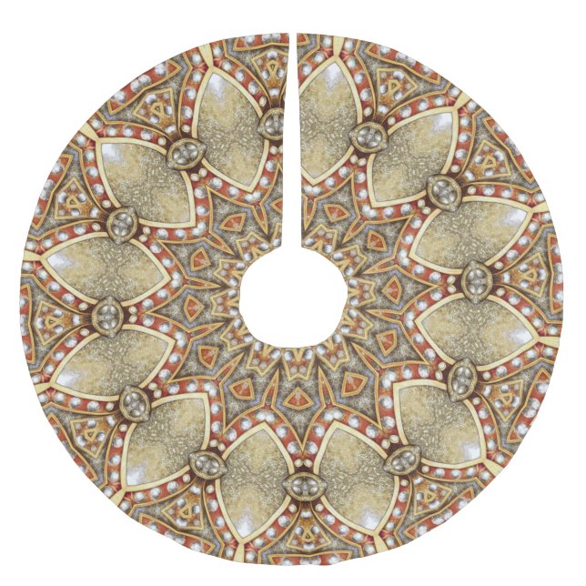 Gold Decorative Tree Skirt (Front)