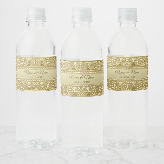 Gold Decorative Water Bottle Label (Bottles)